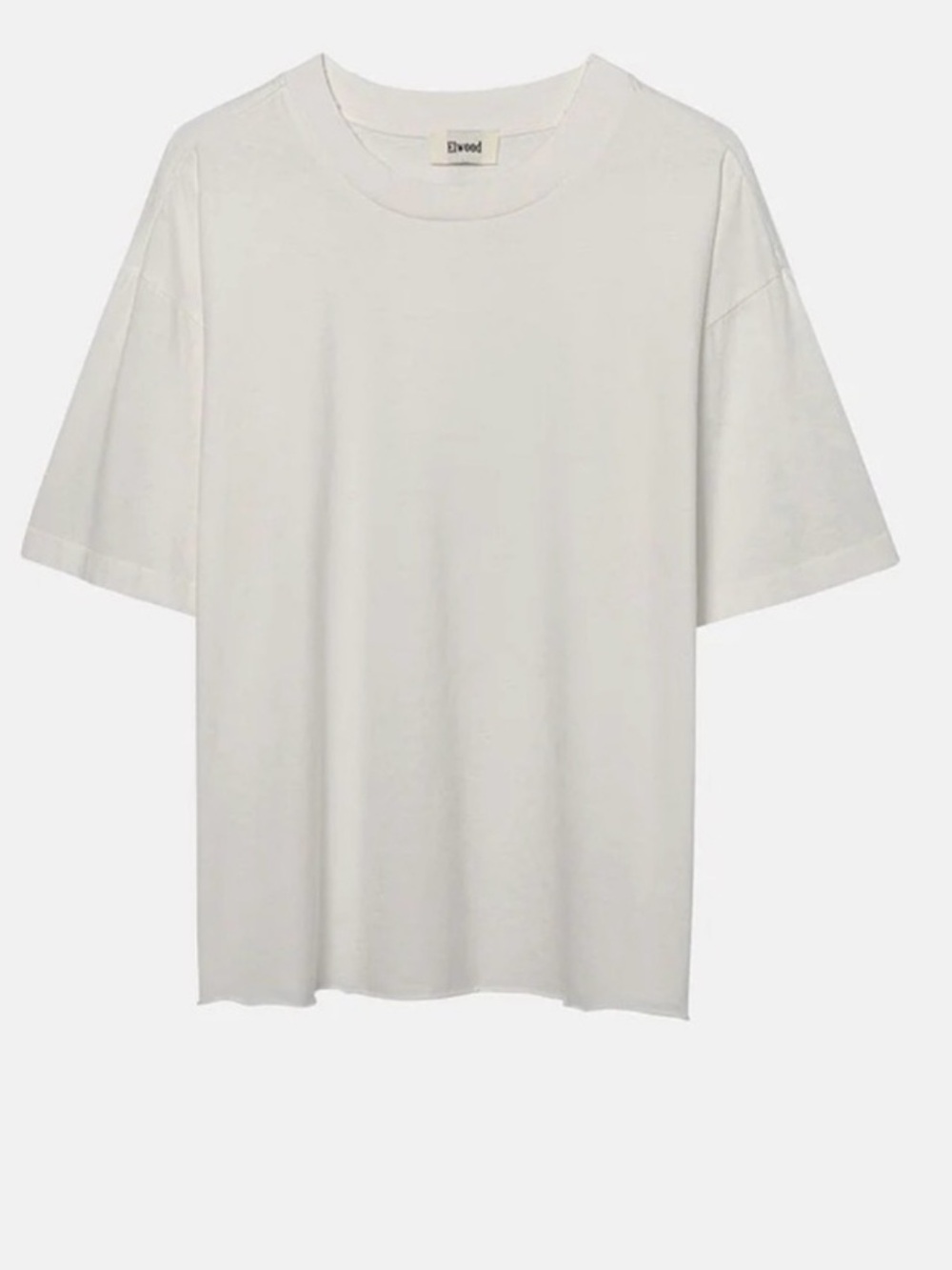 Unisex Elwood Relaxed Crew Neck Tee in Off-White